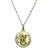 Never Say Never Medalla Angel de la Guarda Yo te cuidaré de Oro Amarillo de 18k con Cadena estriada de Oro Amarillo de…